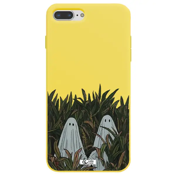 a group of ghosts in a field of grass Apple iPhone 7 plus Silicone canary yellow Case