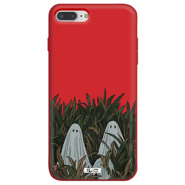 a group of ghosts in a field of grass Apple iPhone 7 plus Silicone Imperial Red Case