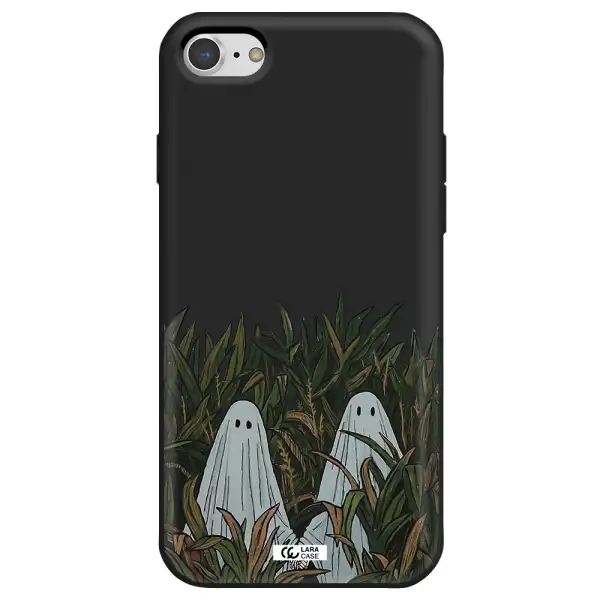 a group of ghosts in a field of grass Apple iPhone 7 Silicone black Case