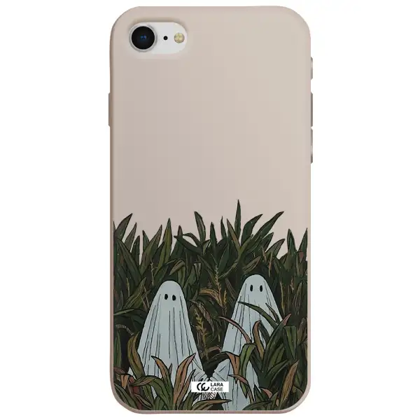 a group of ghosts in a field of grass Apple iPhone se 2020 Silicone Stone Case