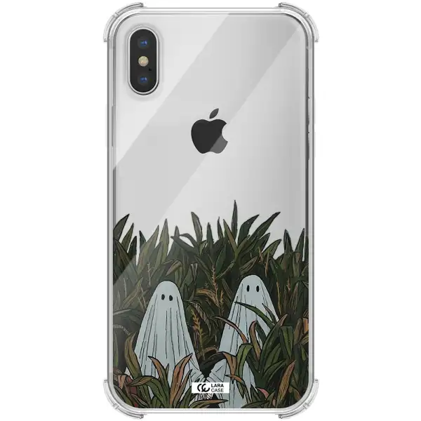 a group of ghosts in a field of grass Apple iPhone X Clear PC Case