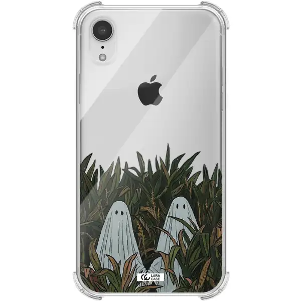 a group of ghosts in a field of grass Apple iPhone XR Clear PC Case