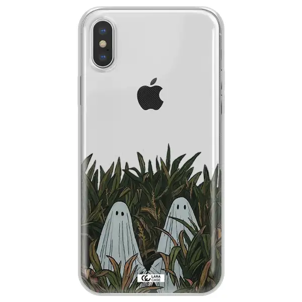 a group of ghosts in a field of grass Apple iPhone XS Clear TPU Case
