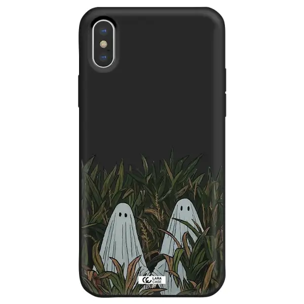 a group of ghosts in a field of grass Apple iPhone XS Silicone black Case