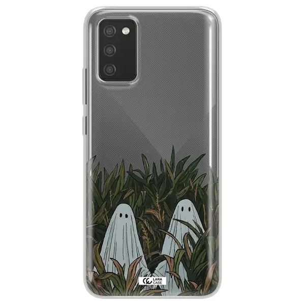 a group of ghosts in a field of grass Samsung A02S Clear TPU Case
