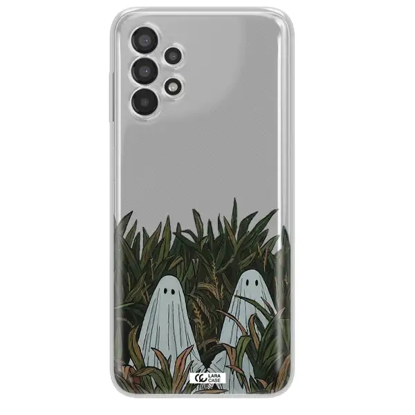a group of ghosts in a field of grass Samsung A13 Clear TPU Case