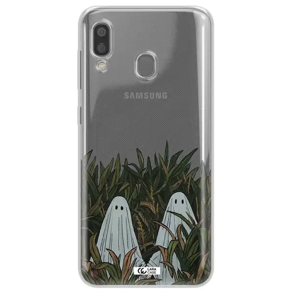 a group of ghosts in a field of grass Samsung A20 Clear TPU Case