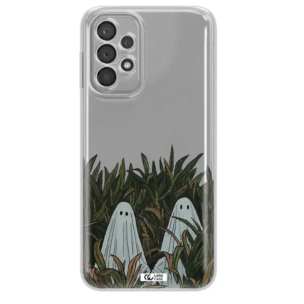 A Group Of Ghosts In A Field Of Grass Samsung A23 5G Clear Tpu Case