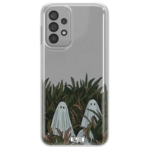 a group of ghosts in a field of grass Samsung A23 Clear TPU Case