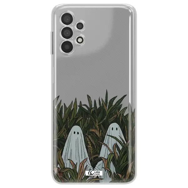 a group of ghosts in a field of grass Samsung A32 Clear TPU Case