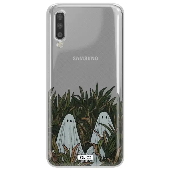 A Group Of Ghosts In A Field Of Grass Samsung A70S Clear Tpu Case