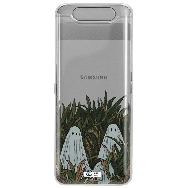 a group of ghosts in a field of grass Samsung A80 Clear TPU Case