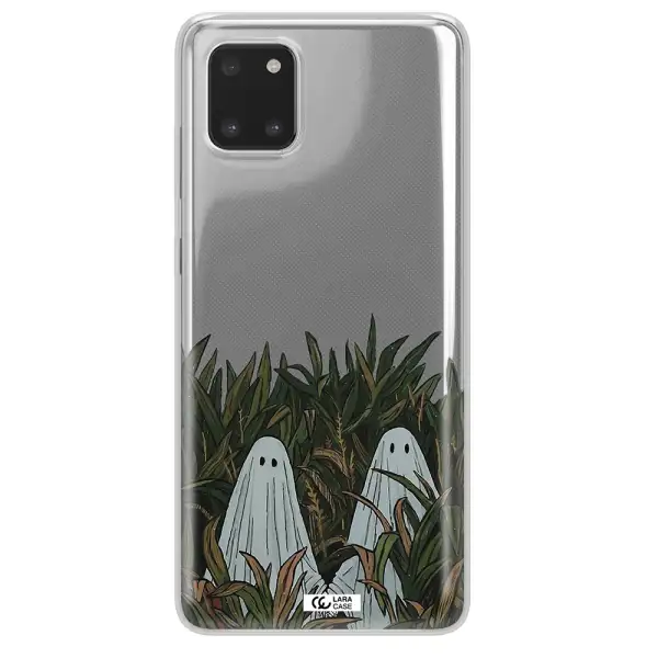 a group of ghosts in a field of grass Samsung A81 Clear TPU Case
