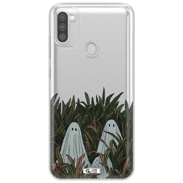 a group of ghosts in a field of grass Samsung M11 Clear TPU Case