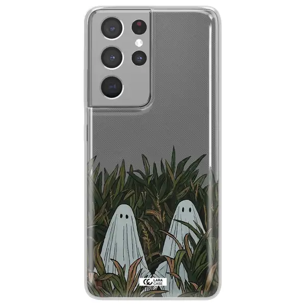 a group of ghosts in a field of grass Samsung S21 Ultra Clear TPU Case