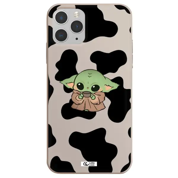a cartoon of a baby yoda Apple iPhone 11 pro Silicone Stone Case