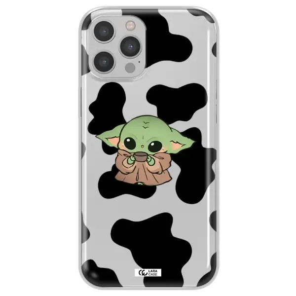 a cartoon of a baby yoda Apple iPhone 12 pro Clear TPU Case