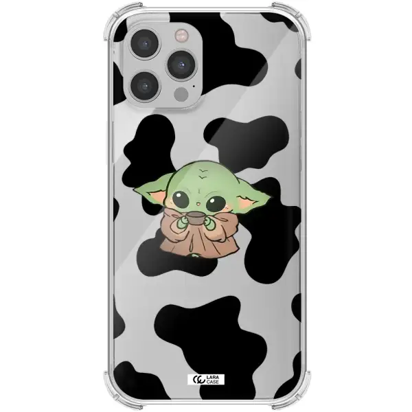 a cartoon of a baby yoda Apple iPhone 12 pro max Clear PC Case