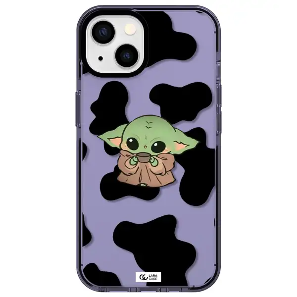 a cartoon of a baby yoda Apple iPhone 13 impact Lilac Case