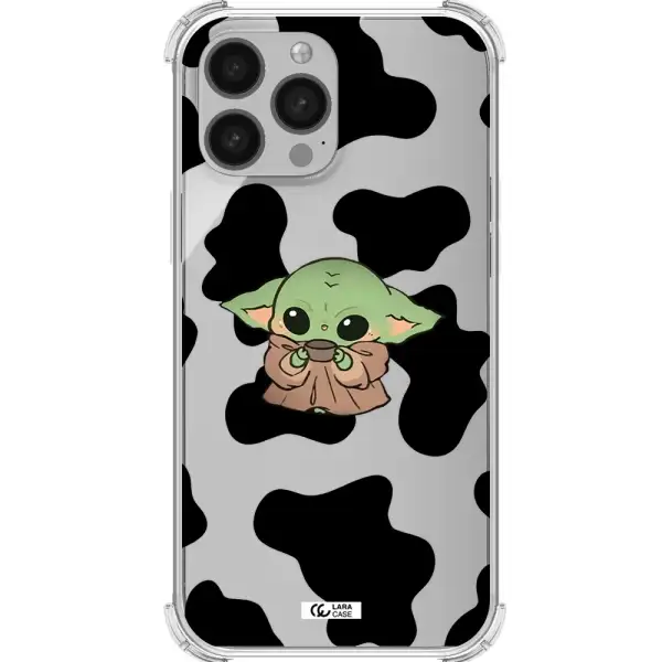 a cartoon of a baby yoda Apple iPhone 13 Pro Clear PC Case