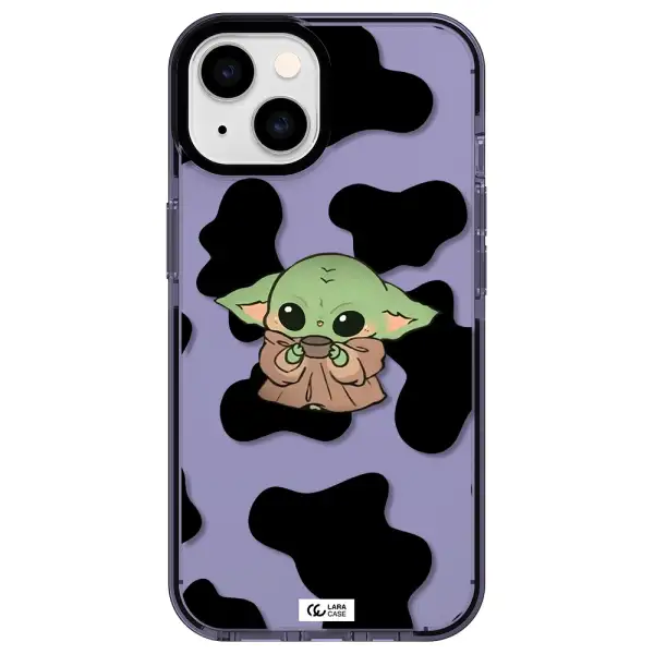 a cartoon of a baby yoda Apple iPhone 14 impact Lilac Case