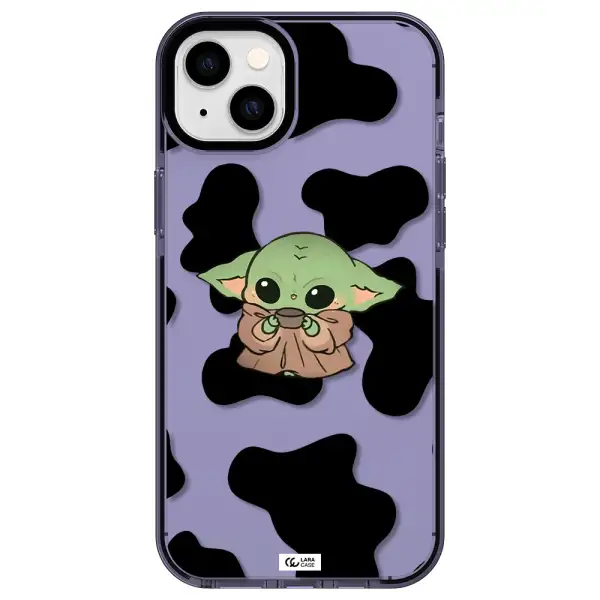 a cartoon of a baby yoda Apple iPhone 14 plus impact Lilac Case