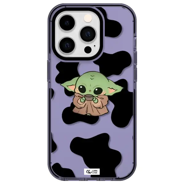 a cartoon of a baby yoda Apple iPhone 14 pro impact Lilac Case