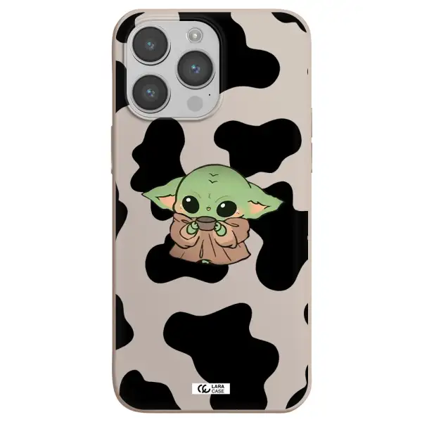 a cartoon of a baby yoda Apple iPhone 14 pro Silicone Stone Case