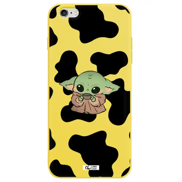 a cartoon of a baby yoda Apple iPhone 6 s plus Silicone canary yellow Case
