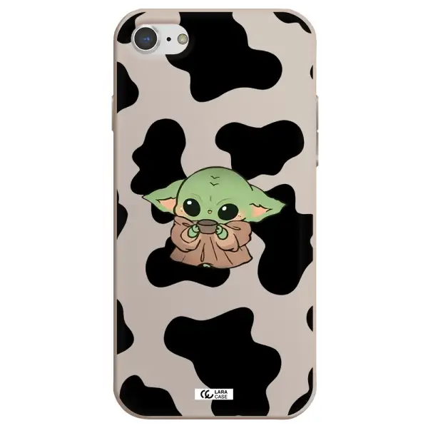 a cartoon of a baby yoda Apple iPhone 7 Silicone Stone Case