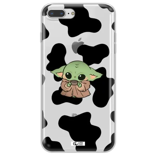 a cartoon of a baby yoda Apple iPhone 8 plus Clear TPU Case