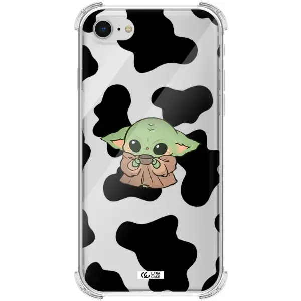 a cartoon of a baby yoda Apple iPhone se 2020 Clear PC Case