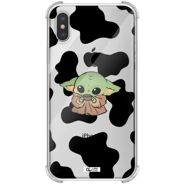 a cartoon of a baby yoda Apple iPhone XS max Clear PC Case