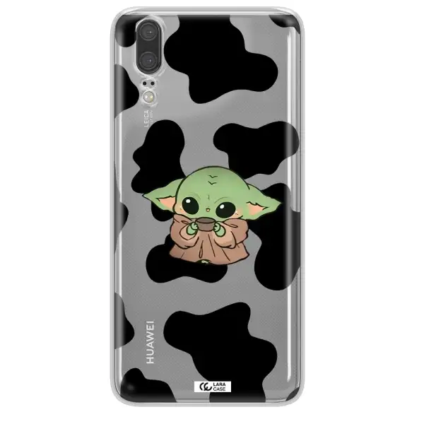 a cartoon of a baby yoda Huawei P20 Clear TPU Case