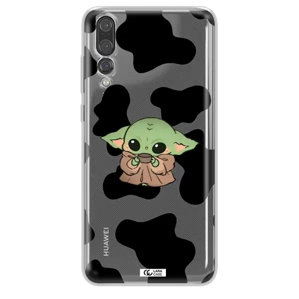 a cartoon of a baby yoda Huawei P20 Pro Clear TPU Case