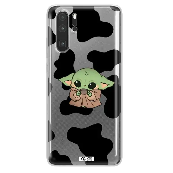a cartoon of a baby yoda Huawei P30 Pro Clear TPU Case