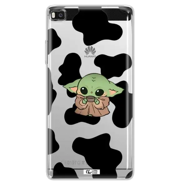 a cartoon of a baby yoda Huawei P8 Clear TPU Case