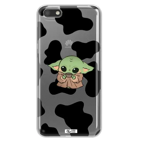 a cartoon of a baby yoda Huawei Y5 2018 Clear TPU Case