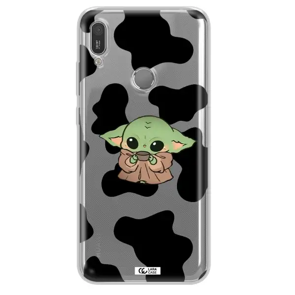 a cartoon of a baby yoda Huawei Y6 2019 Clear TPU Case