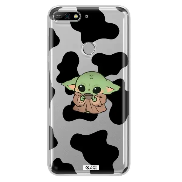 a cartoon of a baby yoda Huawei Y7 2018 Clear TPU Case