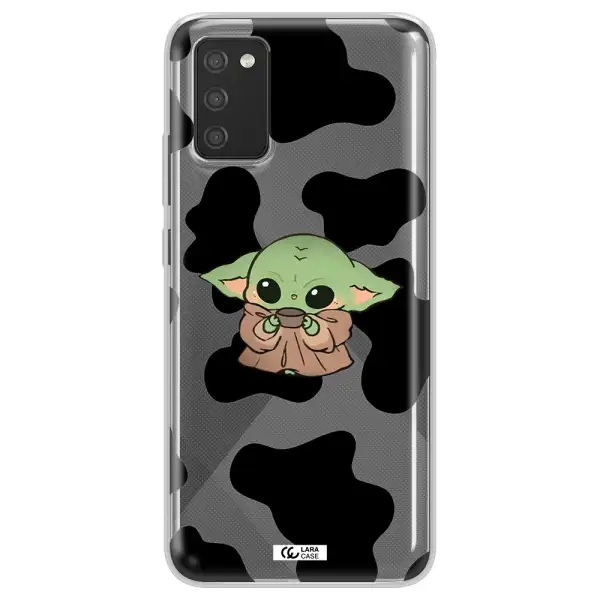 a cartoon of a baby yoda Samsung A02S Clear TPU Case