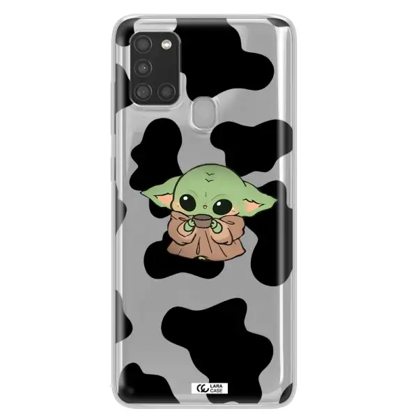 a cartoon of a baby yoda Samsung A21S Clear TPU Case