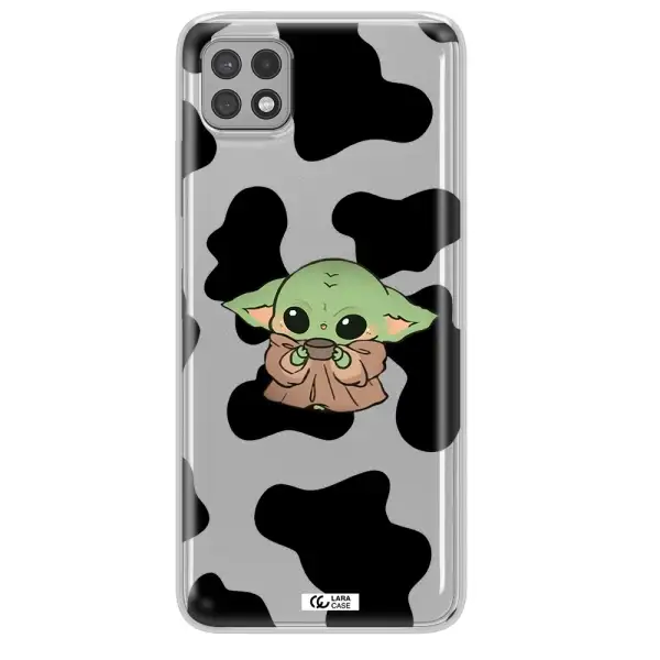a cartoon of a baby yoda Samsung A22 5g Clear TPU Case