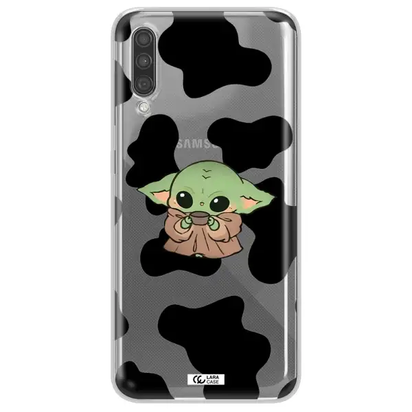 a cartoon of a baby yoda Samsung A30S Clear TPU Case