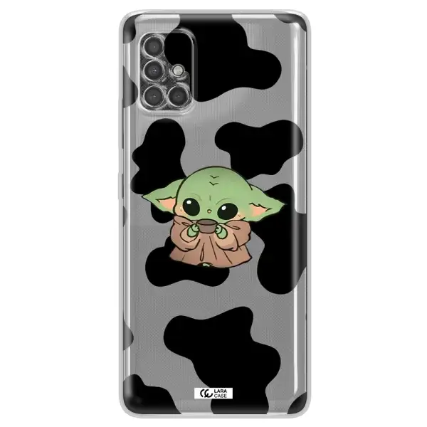 A Cartoon Of A Baby Yoda Samsung A40S Clear Tpu Case