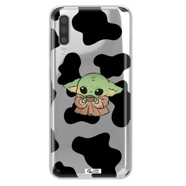 a cartoon of a baby yoda Samsung A50 Clear TPU Case