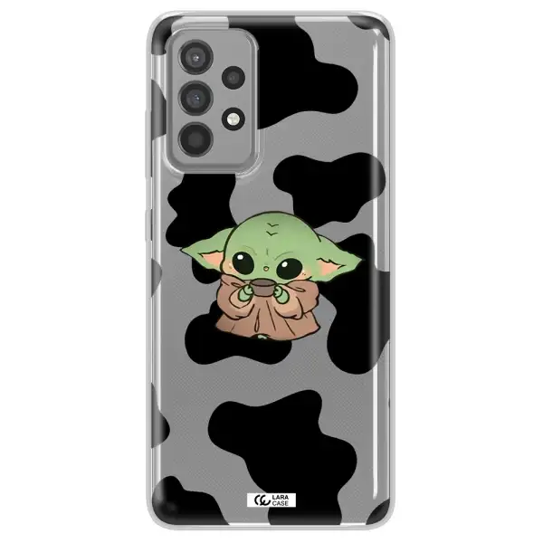 a cartoon of a baby yoda Samsung A52 Clear TPU Case