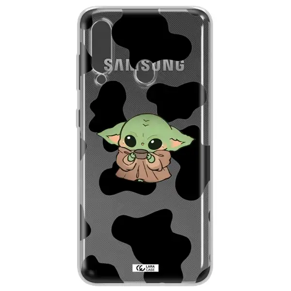 a cartoon of a baby yoda Samsung A60 Clear TPU Case