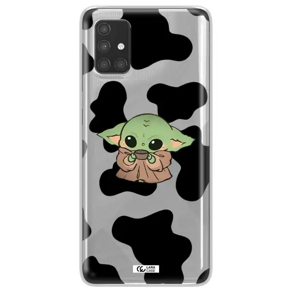 a cartoon of a baby yoda Samsung A71 Clear TPU Case