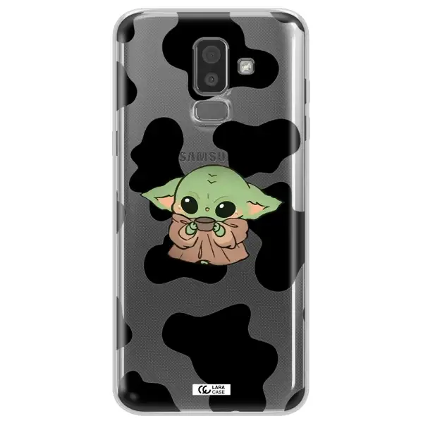 a cartoon of a baby yoda Samsung J8 Clear TPU Case
